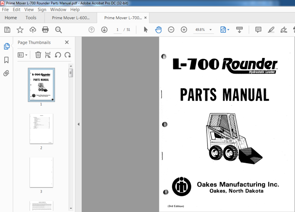 Prime Mover L-700 Rounder Parts Manual - PDF DOWNLOAD ~ HeyDownloads