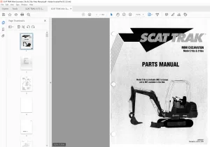 SCAT TRAK Mini Excavator 216s & 218sv Parts Manual - PDF DOWNLOAD