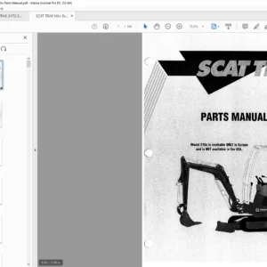 SCAT TRAK Mini Excavator 216s & 218sv Parts Manual - PDF DOWNLOAD