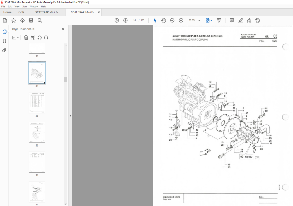 SCAT TRAK Mini Excavator 545 Parts Manual - PDF DOWNLOAD - HeyDownloads ...