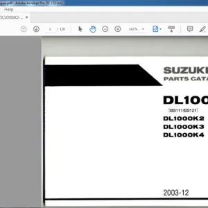 SUZUKI DL1000 (BS111/BS121) PARTS CATALOGUE  MANUAL - PDF DOWNLOAD