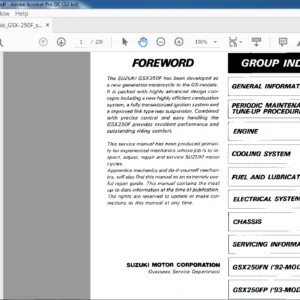 SUZUKI GSX 250F SERVICE MANUAL - PDF DOWNLOAD