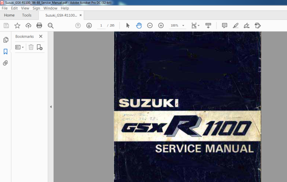 SUZUKI GSX R 1100 SERVICE MANUAL - PDF DOWNLOAD - HeyDownloads - Manual ...