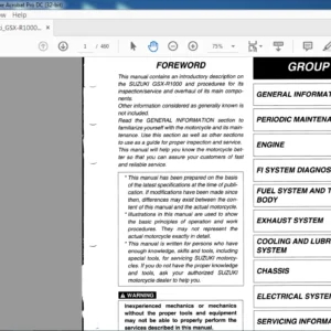 SUZUKI GSX-R1000 SERVICE MANUAL  - PDF DOWNLOAD