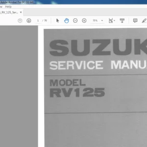 SUZUKI MODEL RV 125 SERVICE MANUAL - PDF DOWNLOAD