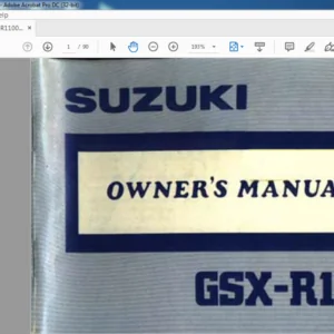 SUZUKI GSX-R1100 OWNER'S MANUAL - PDF DOWNLOAD
