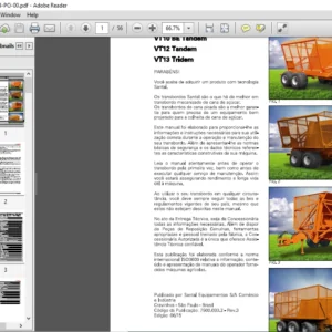 Santal VT10 VT10 BE VT12 Tandem VT13 Tridem Operator Manual - PDF DOWNLOAD ( PORTUGUESE )