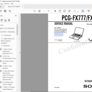 Sony PCG-FX777 FX877 NOTEBOOK COMPUTER SERVICE MANUAL - PDF DOWNLOAD