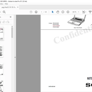 Sony PCG-FXA32 FXA33 FXA35D FXA36 NOTEBOOK COMPUTER SERVICE MANUAL - PDF DOWNLOAD