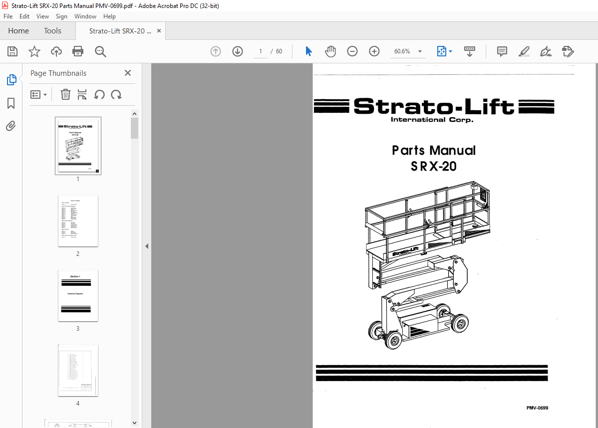 service manual strato lift krx20