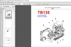 TAKEUCHI TB135 BG4Z010 CRAWLER LOADER PARTS MANUAL - PDF DOWNLOAD