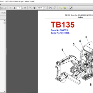 TAKEUCHI TB135 BG4Z010 CRAWLER LOADER PARTS MANUAL - PDF DOWNLOAD