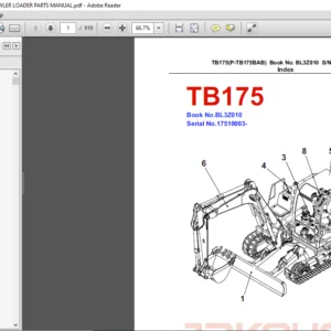 TAKEUCHI TB175 BL3Z010 CRAWLER LOADER PARTS MANUAL - PDF DOWNLOAD