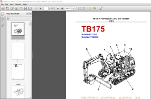 TAKEUCHI TB175 BL7Z002 CRAWLER LOADER PARTS MANUAL - PDF DOWNLOAD
