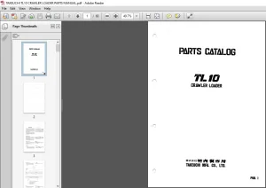 TAKEUCHI TL10 CRAWLER LOADER PARTS MANUAL - PDF DOWNLOAD