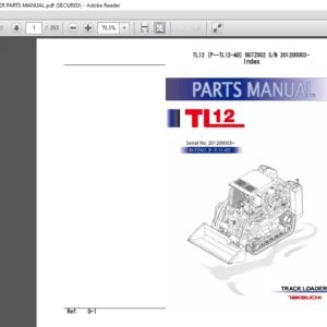 TAKEUCHI TL12 (P-TL12-AD) CRAWLER LOADER PARTS MANUAL - PDF DOWNLOAD