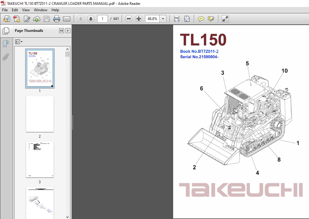 Takeuchi Tb228 Tb235 Tb250 Operators Manual - PDF DOWNLOAD