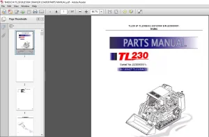TAKEUCHI TL230 BUZ1004 CRAWLER LOADER PARTS MANUAL - PDF DOWNLOAD