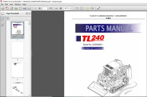 TAKEUCHI TL240 BU2Z002-1 CRAWLER LOADER PARTS MANUAL - PDF DOWNLOAD