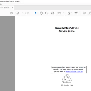 TravelMate 220 260Laptop Service Guide Manual - PDF DOWNLOAD
