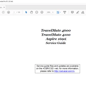 TravelMate 4600  TravelMate 4100 Aspire 1690 Laptop Service Guide Manual - PDF DOWNLOAD