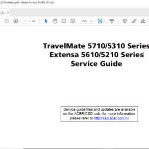 TravelMate 5710 5310 Series Extensa 5610 5210 Series Laptop Service Guide Manual - PDF DOWNLOAD