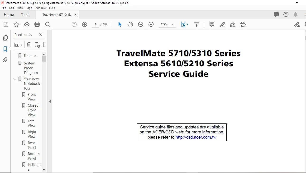 TravelMate 5710 5310 Series Extensa 5610 5210 Series Laptop Service Guide Manual - PDF DOWNLOAD - Image 2