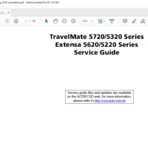 TravelMate 5720 5320 Series Extensa 5620 5220 Series Laptop Service Guide Manual - PDF DOWNLOAD