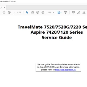 TravelMate 7520 7520G 7220 Series Aspire 7420 7120 Series Laptop Service Guide - PDF DOWNLOAD