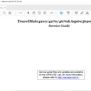 TravelMate4210 4270 4670 Aspire5620 5670 Laptop Service Guide Manual - PDF DOWNLOAD