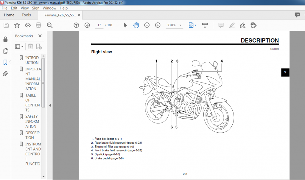 Yamaha Fz6 Ss Owners Manual Pdf Download Heydownloads Manual Downloads 9150