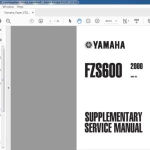 YAMAHA FZS600 2000 SUPPLEMENTARY SERVICE MANUAL - PDF DOWNLOAD