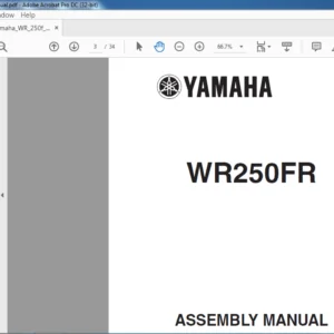 Yamaha WR250FR Assembly  Manual  - PDF DOWNLOAD