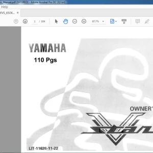 YAMAHA XV5650K XV5650KC STAR OWNER'S MANUAL - PDF DOWNLOAD