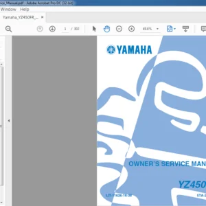 YAMAHA YZ450FR OWNER’S SERVICE MANUAL  -  PDF DOWNLOAD
