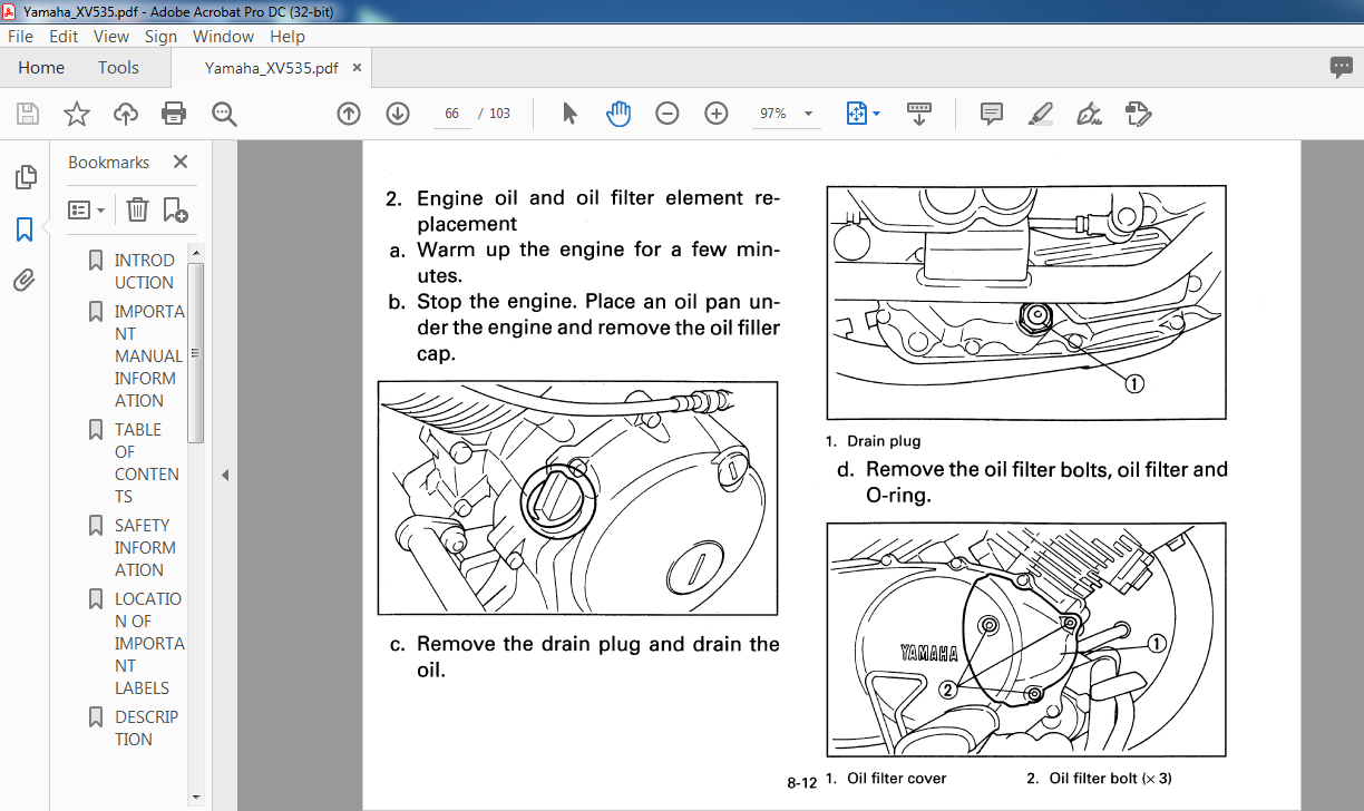 YAMAHA xv 535ksk XV535KCSKC OWNER'S MANUAL - PDF DOWNLOAD ...