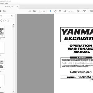 YANMAR B7-SIGMA SP OPERATION & MAINTENANCE MANUAL - PDF DOWNLOAD