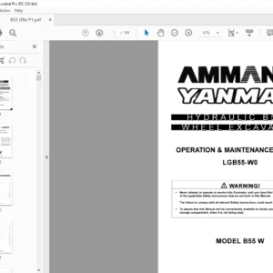 YANMAR Hydraulic B55W Wheel Excavator OPERATION & MAINTENANCE MANUAL - PDF DOWNLOAD