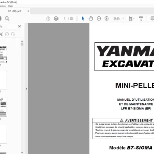 YANMAR MINI-PELLE B7-SIGMA EP MANUEL D’UTILISATION ET DE MAINTENANCE - PDF DOWNLOAD