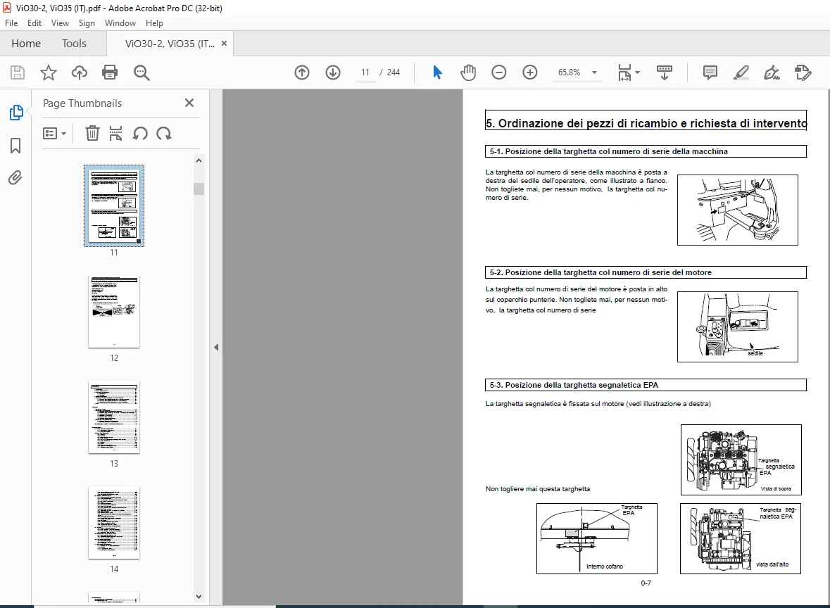 YANMAR MINIESCAVATORE ViO30-2 ViO35-2 EP MANUALE DโUSO E DI MANUTENZIONE - PDF DOWNLOAD - Image 2