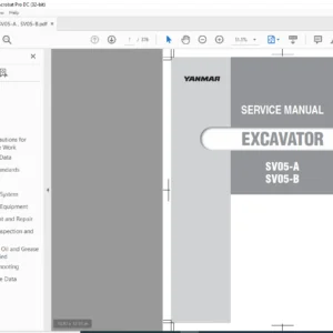 YANMAR SV05-A SV05-B EXCAVATOR SERVICE MANUAL - PDF DOWNLOAD