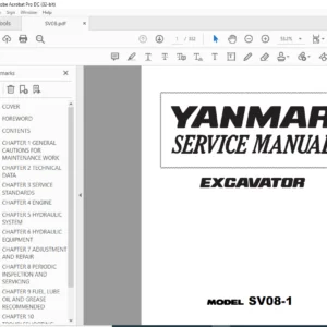 YANMAR SV08-1 EXCAVATOR SERVICE MANUAL - PDF DOWNLOAD