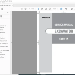 YANMAR SV08-1A EXCAVATOR SERVICE MANUAL - PDF DOWNLOAD