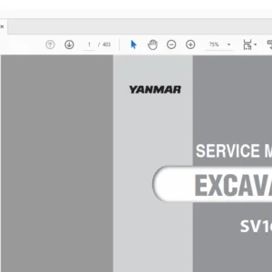 YANMAR SV16 EXCAVATOR SERVICE MANUAL - PDF DOWNLOAD