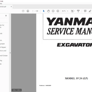 YANMAR SV20 EP EXCAVATOR SERVICE MANUAL - PDF DOWNLOAD