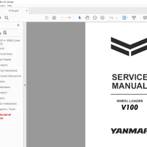 YANMAR V100 WHEEL LOADER SERVICE WORKSHOP MANUAL - PDF DOWNLOAD