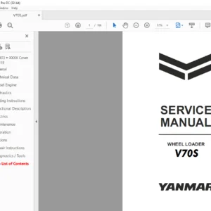 YANMAR V70S WHEEL LOADER SERVICE WORKSHOP MANUAL  - PDF DOWNLOAD