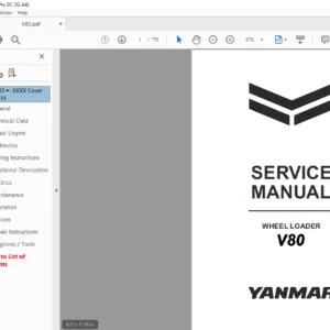 YANMAR V80 WHEEL LOADER SERVICE WORKSHOP MANUAL - PDF DOWNLOAD