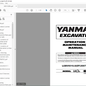 YANMAR ViO10 EP OPERATION & MAINTENANCE MANUAL - PDF DOWNLOAD