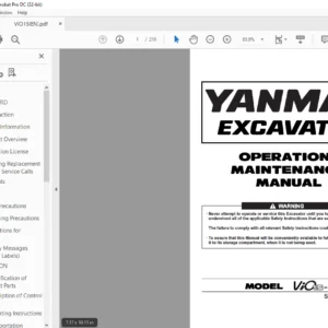 YANMAR ViO15-2 EXCAVATOR OPERATION & MAINTENANCE MANUAL - PDF DOWNLOAD